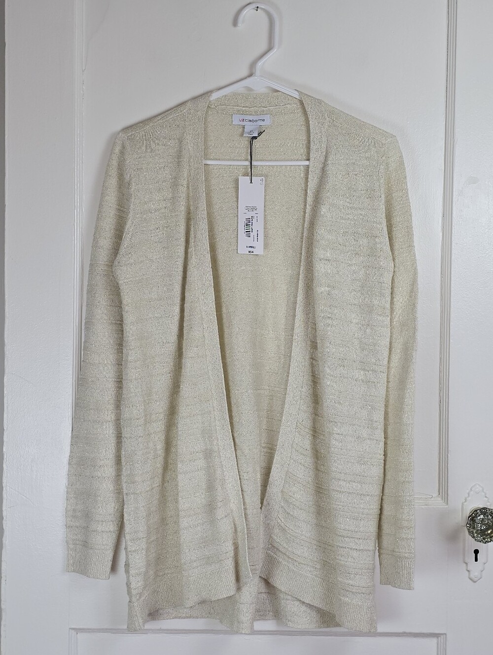 Liz Claiborne Golden Lightweight Open Cardigan NEW XS